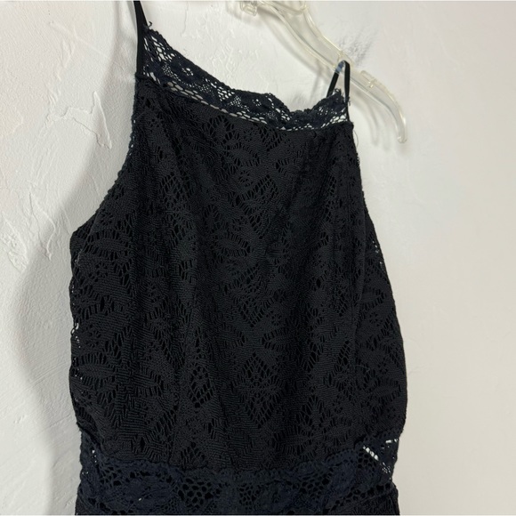 Urban Outfitters Shortie Romper One Piece Lace Black Lined‎ Side Zip Playsuit - Picture 3 of 9